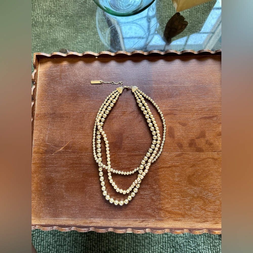 Joe Fresh Multi-Strand Gold Beaded Layered Statement Necklace - Picture 2 of 2